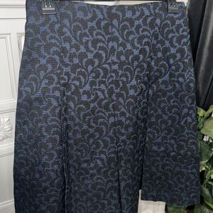 Blue & Black A-Line Pleated LOFT Skirt - Size 0